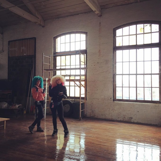 Scouting for #dystopian spaces with these beautiful ladies @bighairgirls