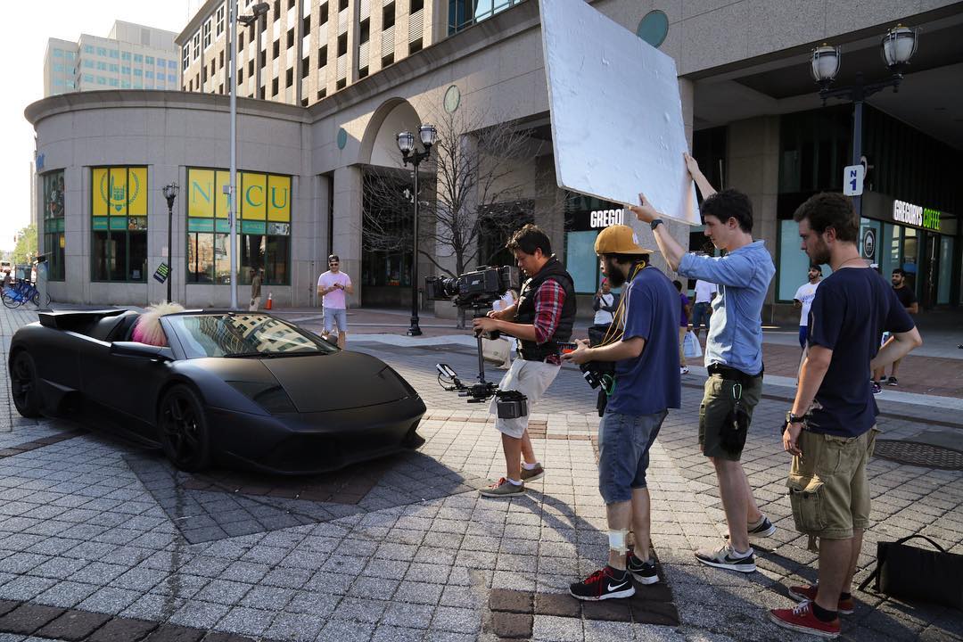 Producer @donnyd13 pulled all the stops for #bhgyaskween +My favorite French crew working nonstop this weekend #musicvideoshoot #setlife  #matteblacklamborghini #batmobile